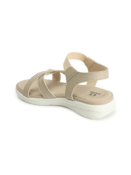Carlton London women's Cross Strap Adjustable Comfort Sandals