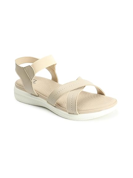 Carlton London women's Cross Strap Adjustable Comfort Sandals